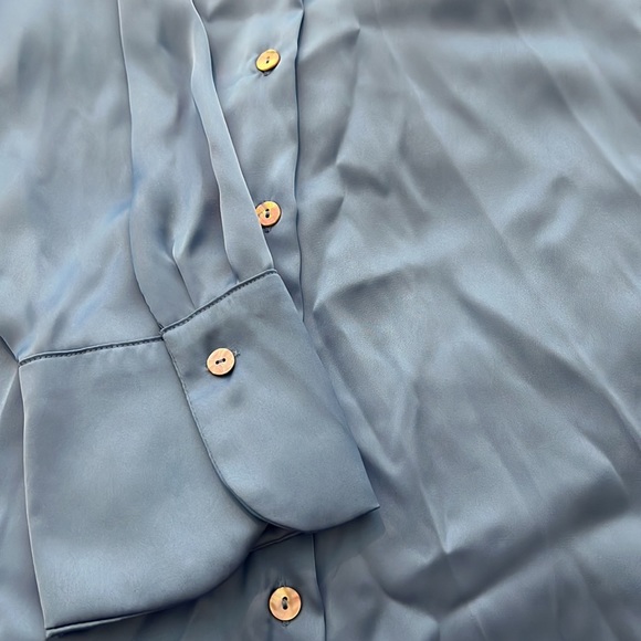 ZARA NWT Flowy Satin Effect Shirt - Picture 7 of 7